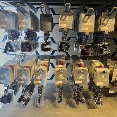 上海ディズニートロングッズ:カラビナ付アルファベットキーチェーン