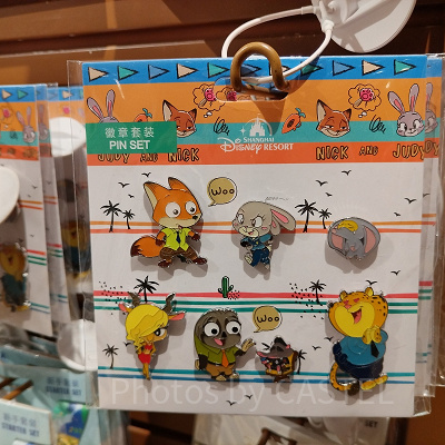 上海ディズニーズートピアグッズ：ピンバッジセット