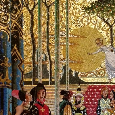 ショップ ガラスの靴の外壁 女性のイヤリング（指さした先にあります）