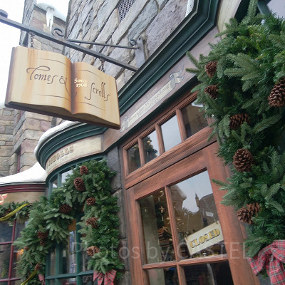 ハリーポッターエリアのショーウインドウ