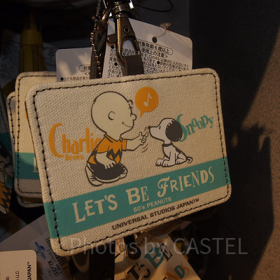 スヌーピー＆チャーリーブラウン生成りパスケース
