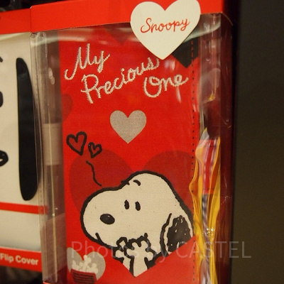 スヌーピーハート赤スマホケース
