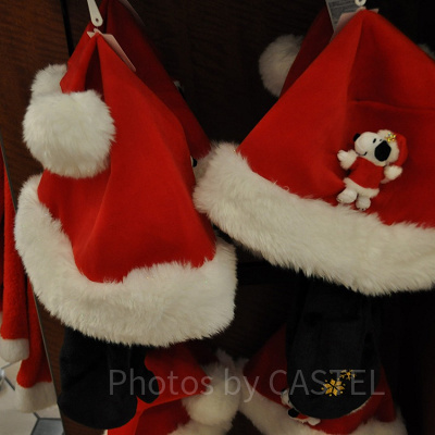 スヌーピーぬいぐるみ付たれ耳サンタハット