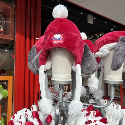 スヌーピーサンタ帽ギミック付きぬいぐるみハット