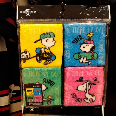 スヌーピーの夏グッズ「JOE SKATEBOARD」ミニタオルセット