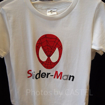 スパイダーマンシンプルロゴTシャツ白(キッズ)