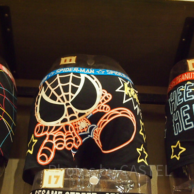 スパイダーマン蛍光プリントパンツ