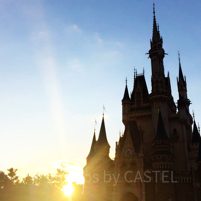 2019年初日の出とシンデレラ城／東京ディズニーランド