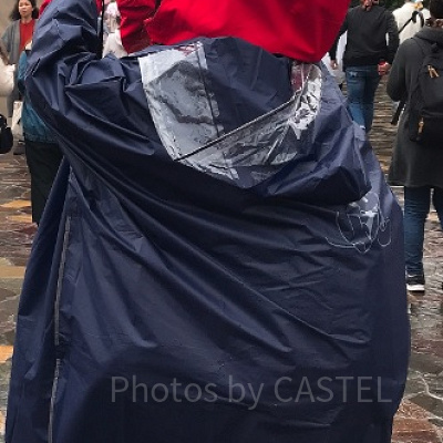 お土産などで大きなリュックでもすっぽり隠れるので1番大きいサイズが便利！