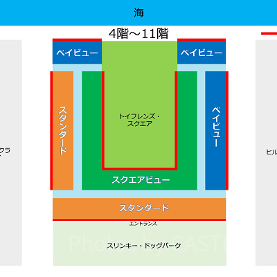 トイストーリーホテルのビューの地図（4階〜11階）