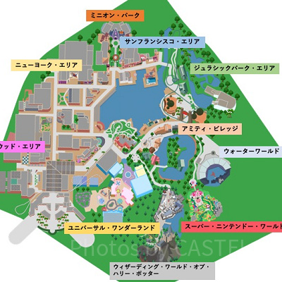 ユニバ（USJ）エリアマップ