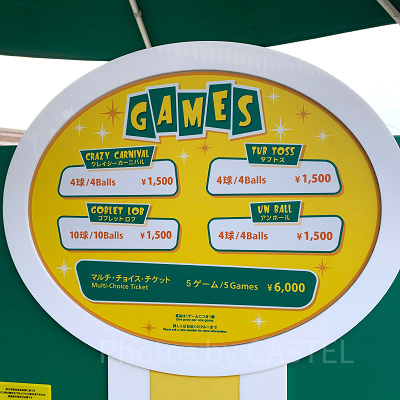 USJカーニバルゲーム/マルチ・チョイス・チケットの看板