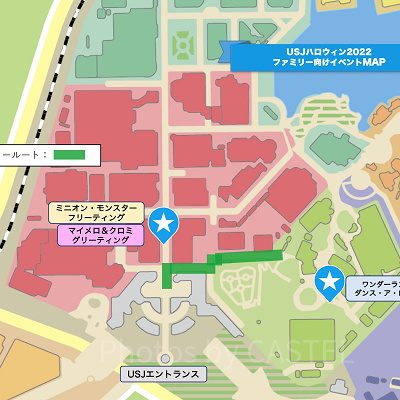 USJハロウィン2022：ファミリー向けイベントMAP