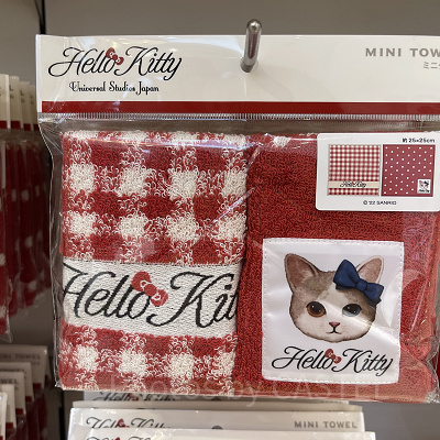 USJハローキティ/リアル猫ミニタオル