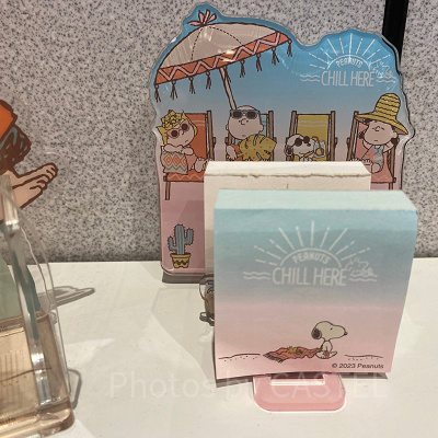 USJスヌーピー夏グッズ/メモスタンド＆メモセット