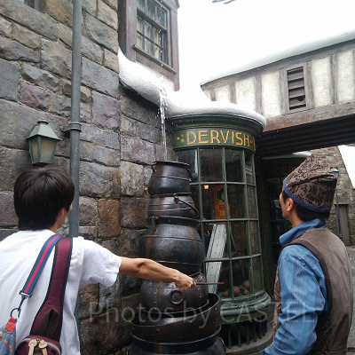 USJワンド・マジックの魔法スポット/水が飛び出す魔法