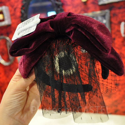 ブラックレース付きベルベットリボンカチューシャ