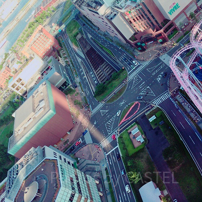 みなとみらいの観覧車からの景色