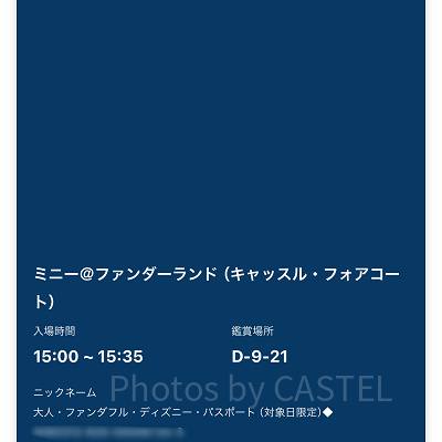 ミニー＠ファンダーランドのプレミアアクセス