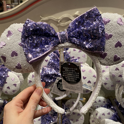 ホワイト×パープルスパンコールカチューシャ