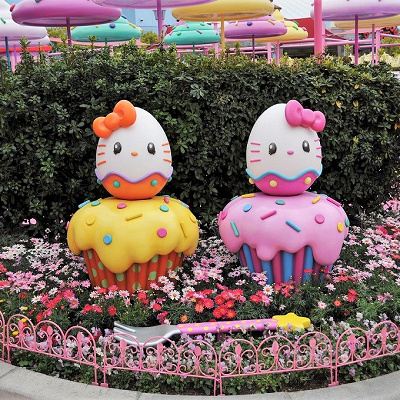 「ワンダーランド」ハローキティのイースター装飾／USJ