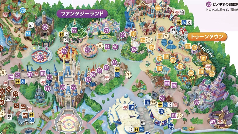 ディズニーランドのマップ】テーマランドごとに徹底解説