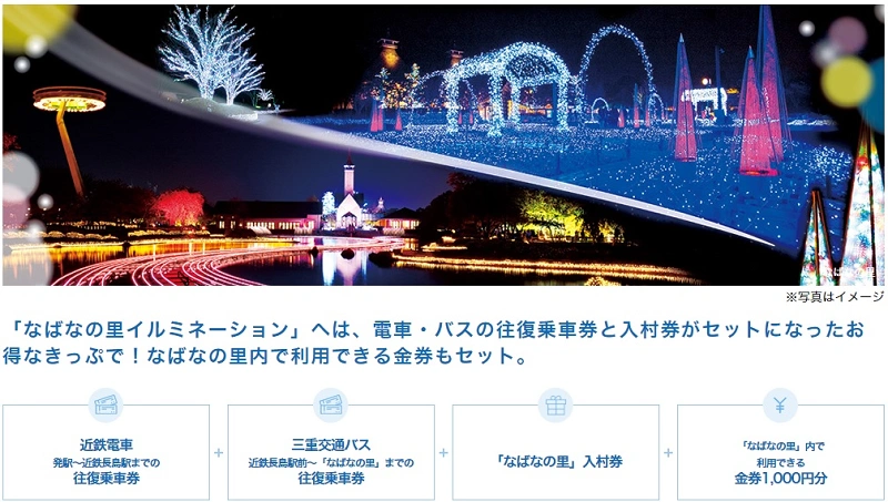 長島ジャンボ海水プール＋入場券チケット 乗り物券・なばの里入村券
