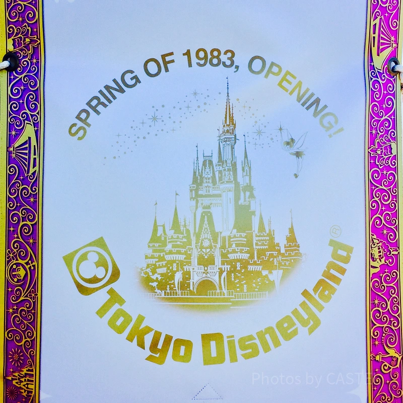 ◇廃盤 レトロ 東京ディズニーランド 1周年記念 横長 シール