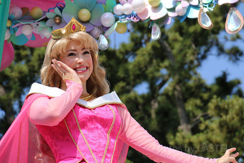 ★ディズニープリンセス浴衣★眠れる森の美女・オーロラ姫★麻混・大人の浴衣 ☆ディズニープリンセス浴衣☆眠れる森の美女・オーロラ姫☆麻混