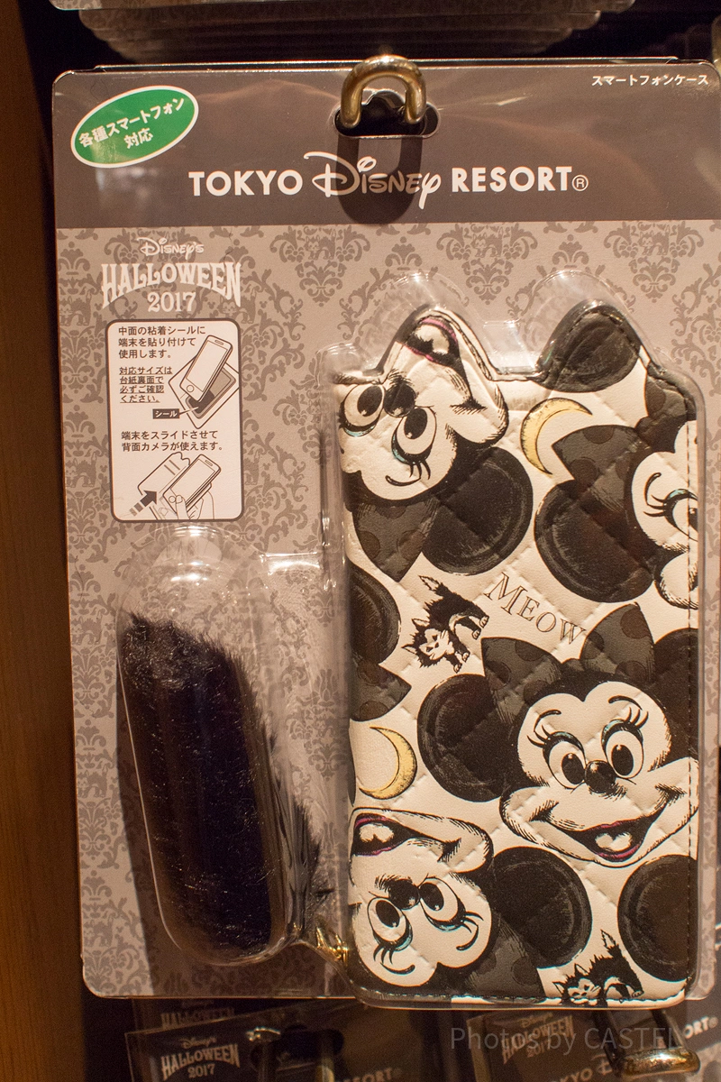 東京ディズニーリゾート　ハロウィンミニースマホケース 9/1発売！ディズニーハロウィングッズ2017ミニーと黒猫のモノトーンお