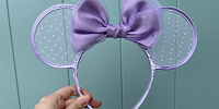 ミニーリボンチュールカチューシャ（パープル）| キャステル | CASTEL ディズニー情報