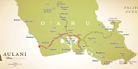 ホノルル国際空港からアウラニ・ディズニー・リゾート＆スパまでの地図| キャステル | CASTEL ディズニー情報
