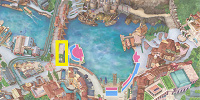 リドアイル裏の場所（黄色の枠で囲んだ部分）| キャステル | CASTEL ディズニー情報
