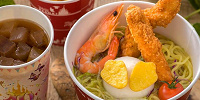 「エビとチキンテンダーの冷やし麺(ゆず塩)」| キャステル | CASTEL ディズニー情報