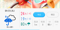 ディズニー天気予報の画面| キャステル | CASTEL ディズニー情報