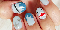 カジュアルでポップでキュート！なジョーズネイル（右手）| キャステル | CASTEL ディズニー情報