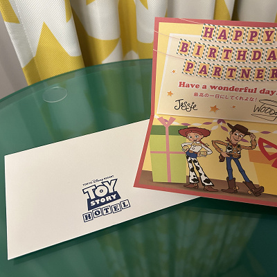 トイストーリーホテルのメッセージカード