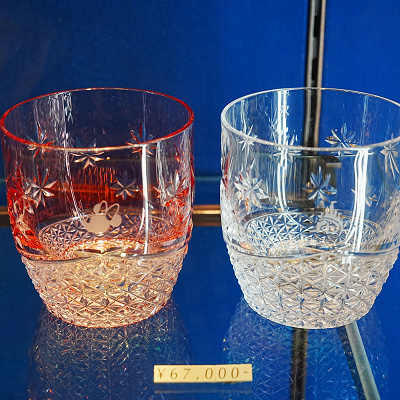 切子グラス（ミニー・シンデレラ城）