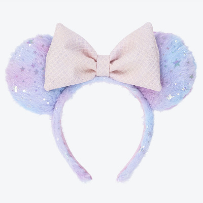 ミニーリボン星型ラメふわふわカチューシャ（ピンク）