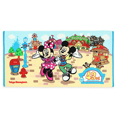ワイドバスタオル(ディズニーランド43周年グッズ)