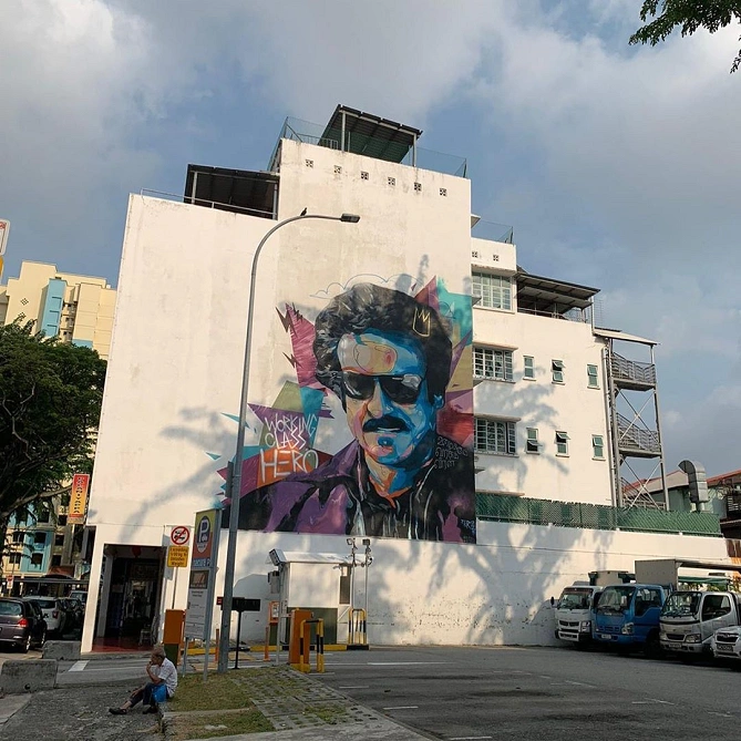 リトルインディアの路地裏アート