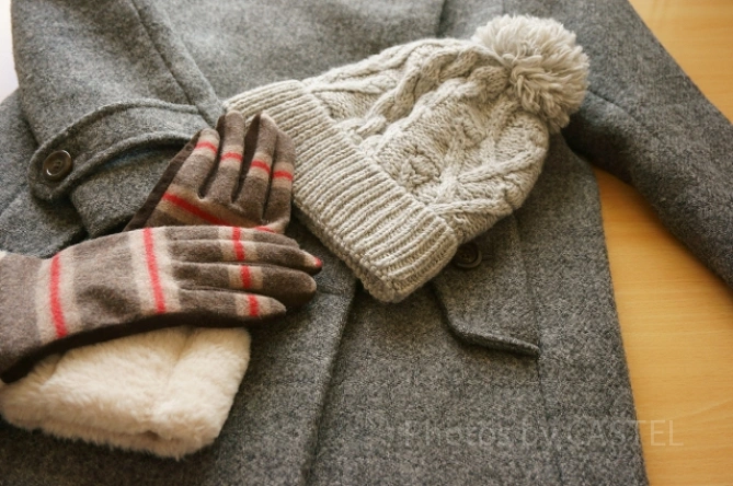 厚手のコートに帽子や手袋はマスト