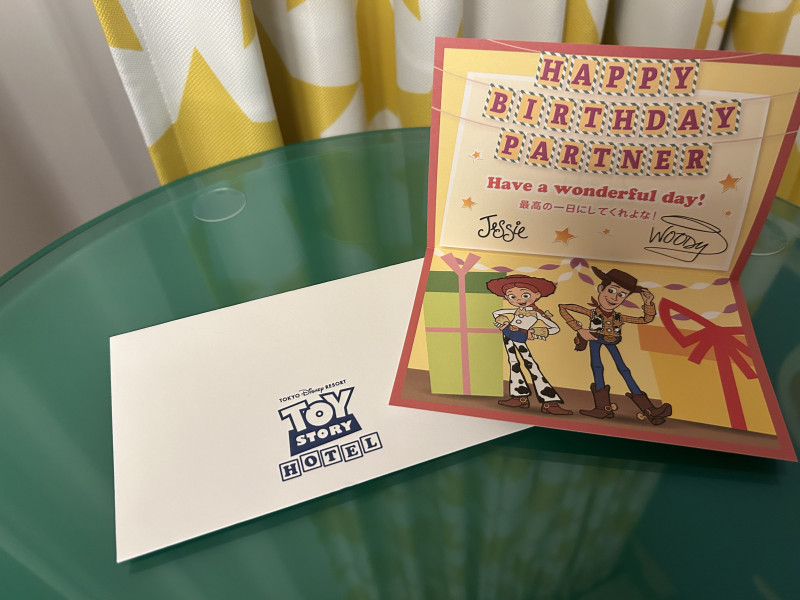 トイストーリーホテルのメッセージカード