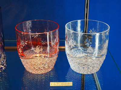 切子グラス（ミニー・シンデレラ城）