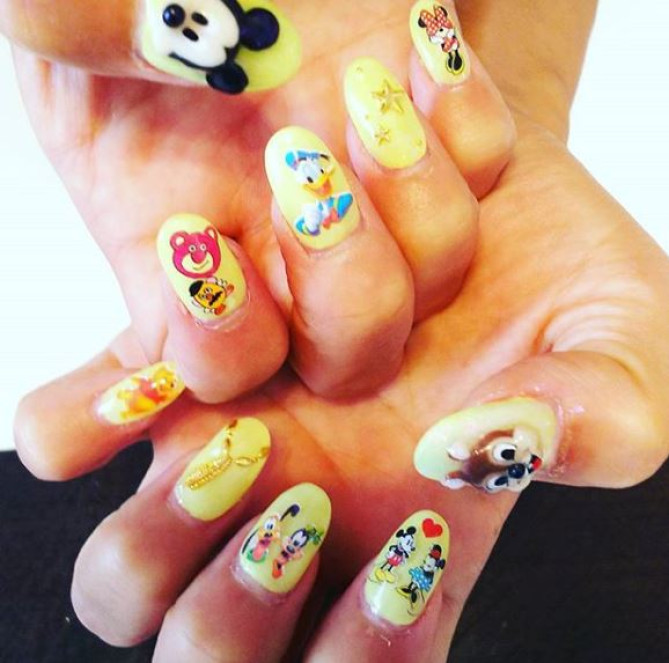 ロイヤリティフリーキャラクター ディズニー ネイル 簡単 ただのディズニー画像