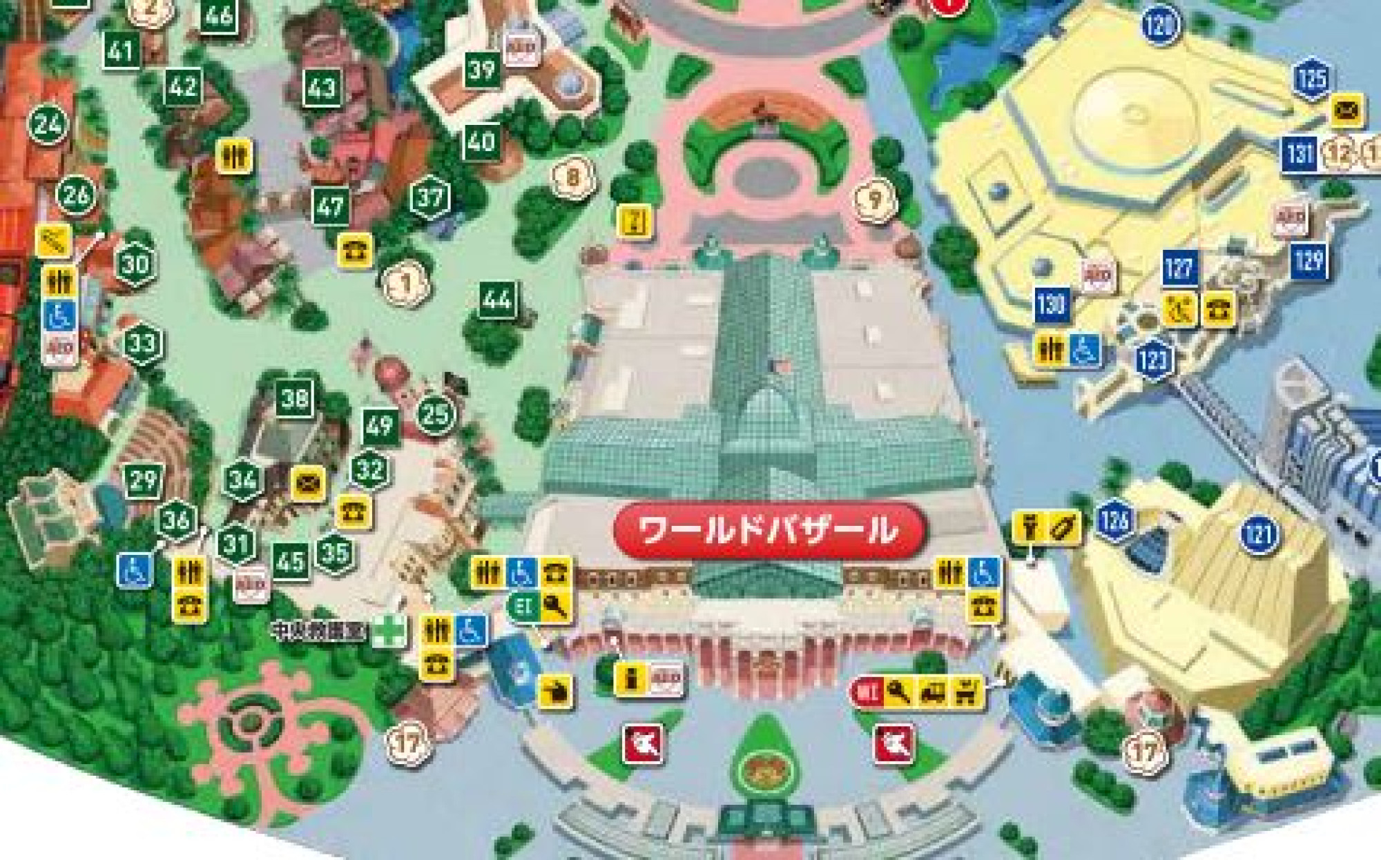 ワールドバザールの地図 キャステル Castel ディズニー情報