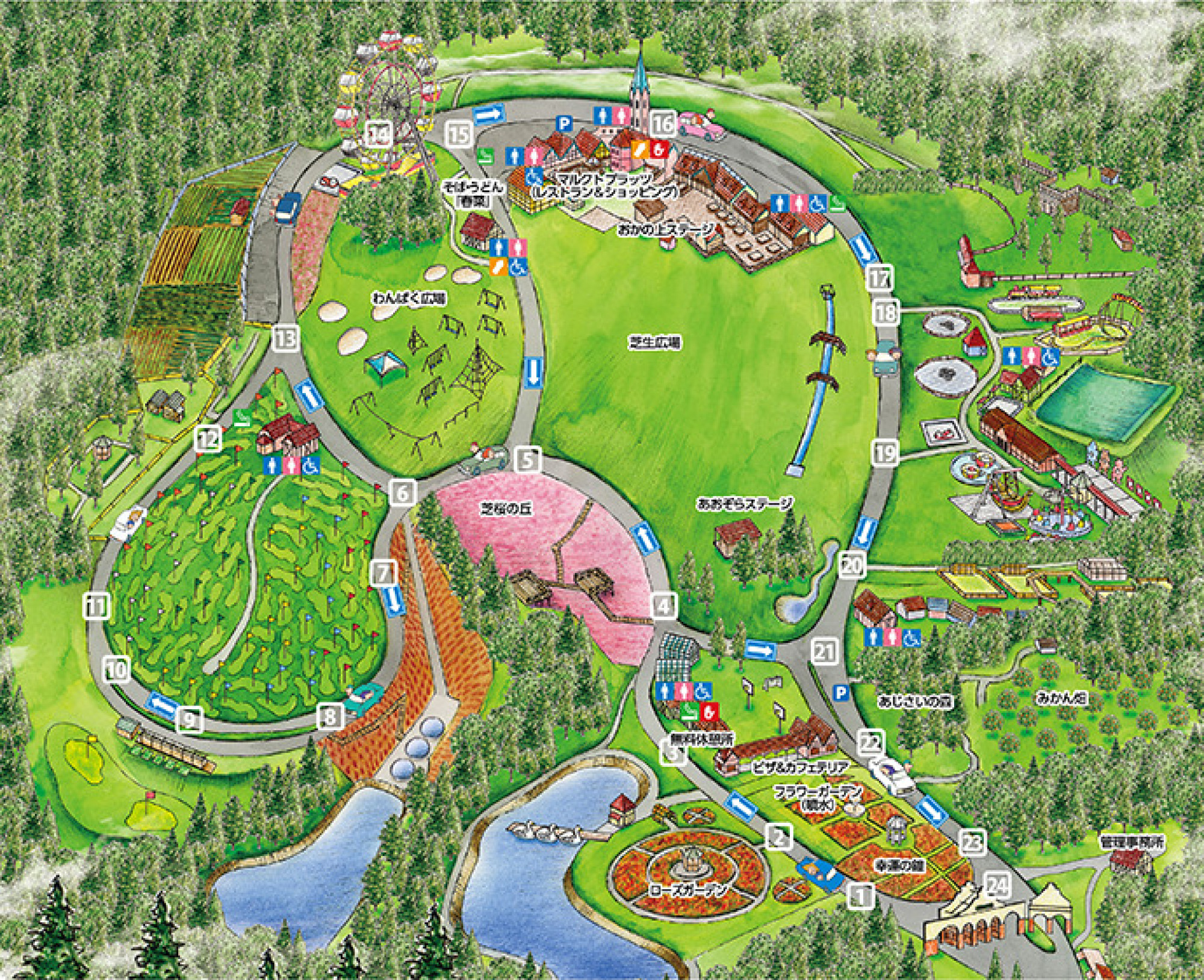 東京ドイツ村の園内マップ キャステル Castel ディズニー情報