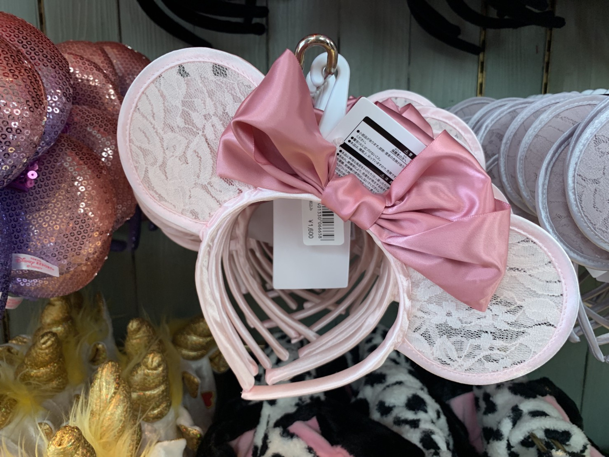 ミニーリボンレースカチューシャ ピンク キャステル Castel ディズニー情報