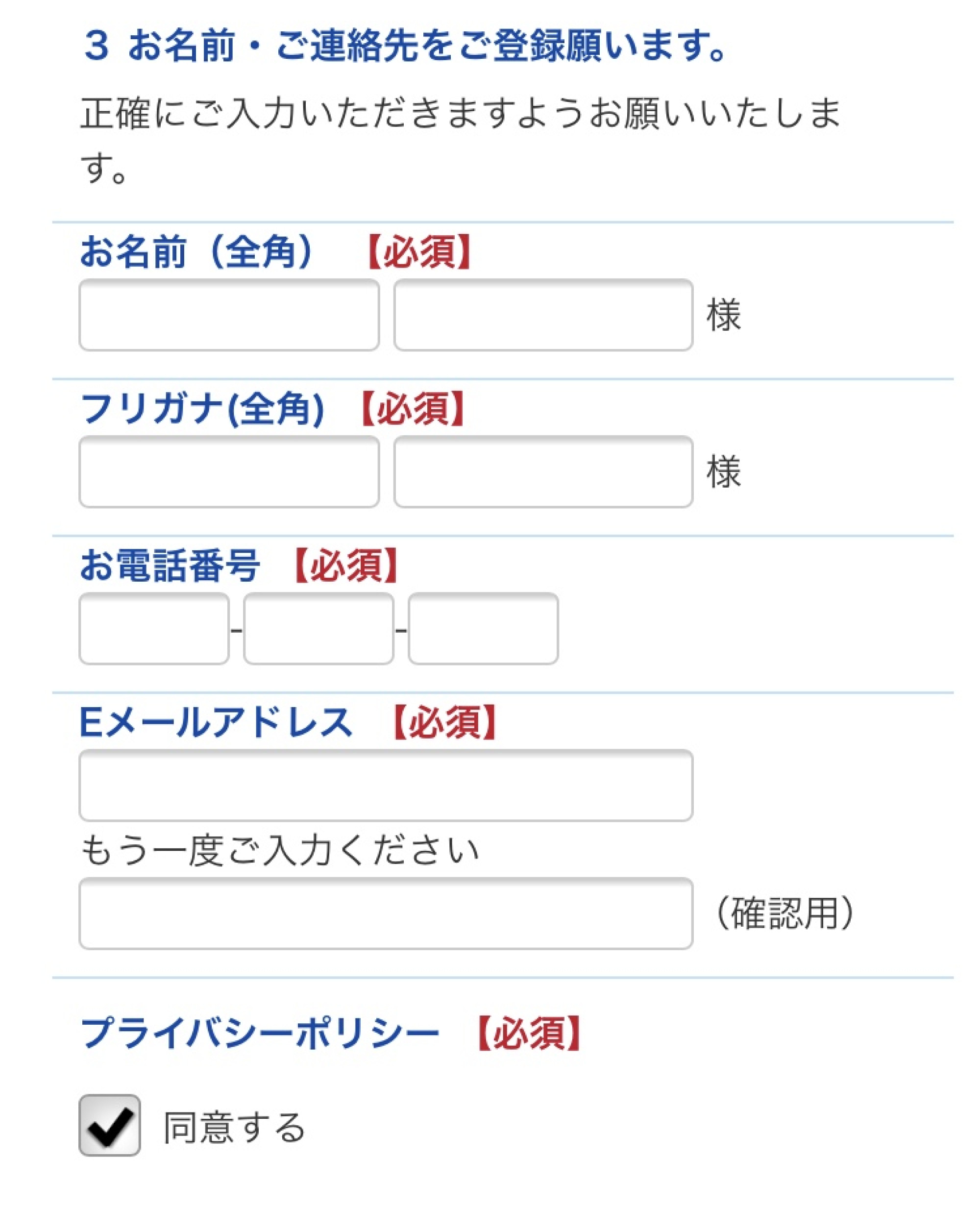 名前 連絡先を入力し 同意する キャステル Castel ディズニー情報
