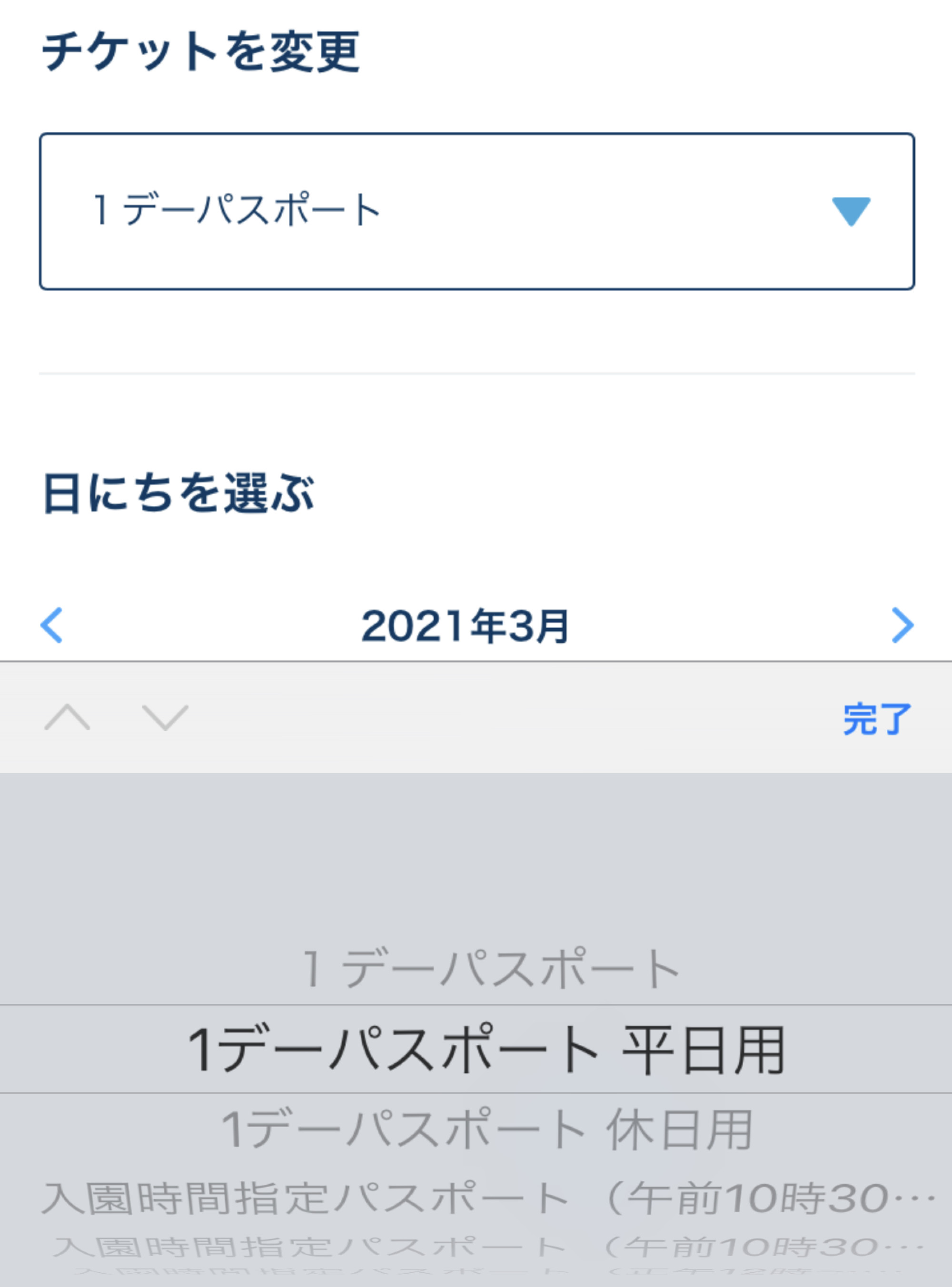 平日用 休日用のチケットを選択する キャステル Castel ディズニー情報